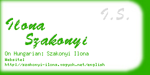 ilona szakonyi business card